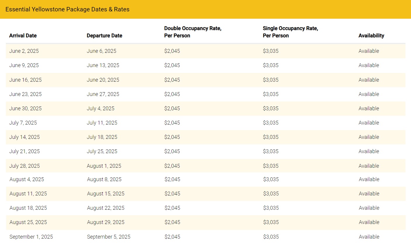 Essential Yellowstone Package Dates and Pricing 2025 Essential-Yellowstone-Package-Dates-and-Pricing-2025